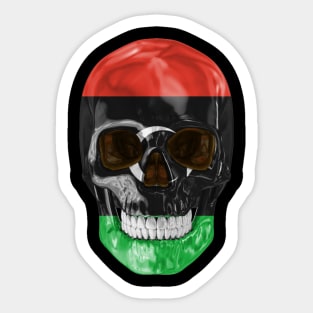 Libya Flag Skull - Gift for Libyan With Roots From Libya Sticker